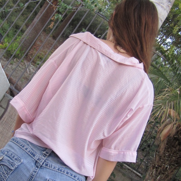 pink sheer button-up Erica James - Picture 2 of 4